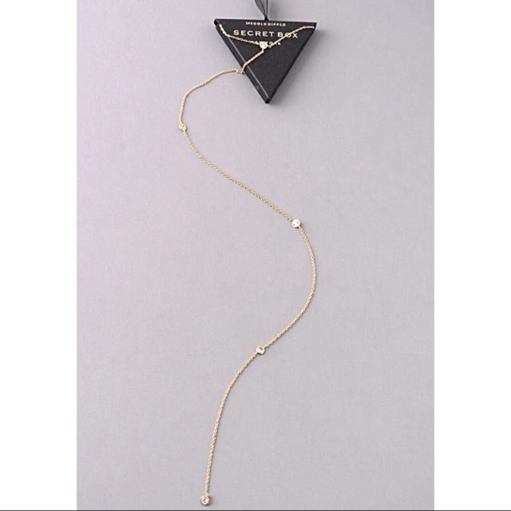 14K gold 🌙Drop Chain🌙Crystal Quartz 🌙 Necklace - Picture 2 of 5